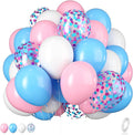 Pink and Blue Balloons Set, 12 Inch Pastel Pale Blue Pink Confetti Latex by BIAPIAN