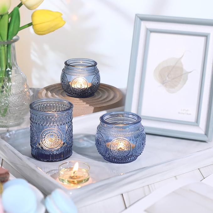 DARJEN 12Pcs Blue Votive Candle Holders - Image 7