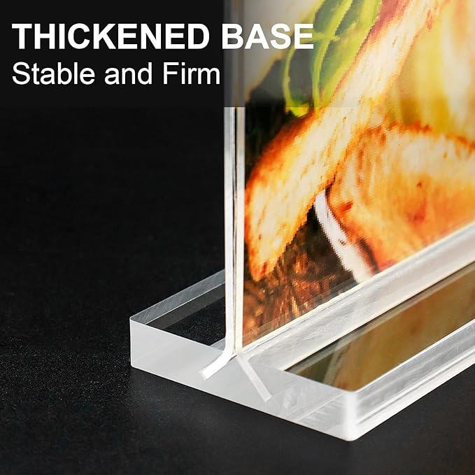 Acrylic Sign Holder 5.5x8.5 Inches 4 Pack, Double Sided Clear Display Stand - Image 5