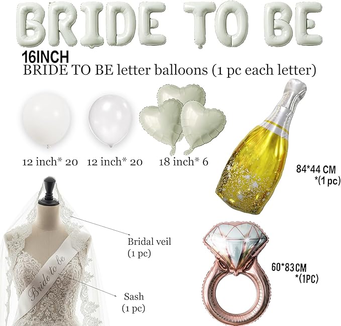Cream White bridal shower Decorations - Image 8