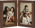 decorUhome Double 4x6 Picture Frame Vertical, Engineered Wood Bifold Photo Frame by decorUhome