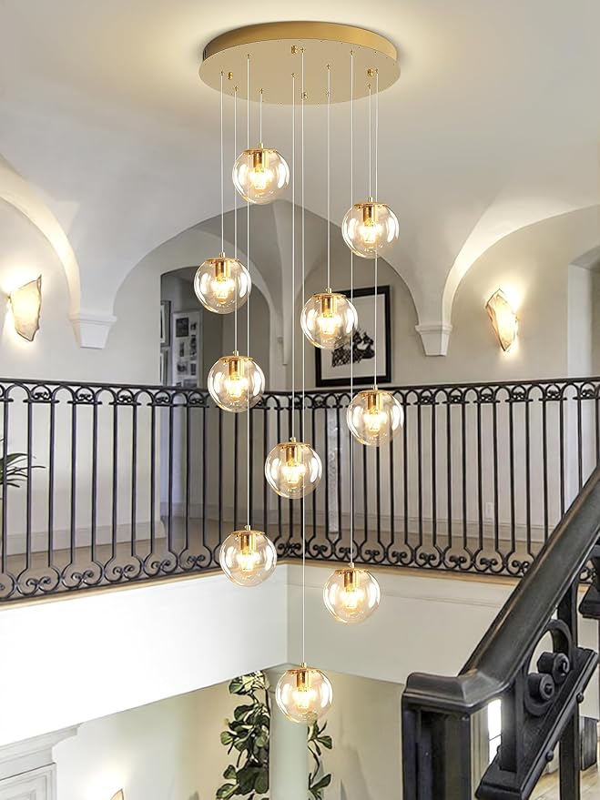 H118 Modern Glass Globe Chandelier Staircase Chandelier by ShialLighting