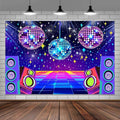 Dance Party Backdrop Retro 80s 90s Theme Stage Dance Ball Music Birthday Party by MERCHR