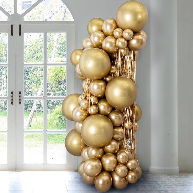 90pack Metallic Gold Balloons Different Size 18/12/10/5 Inch Chrome Gold - Image 3