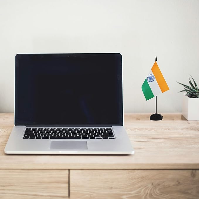 12 Pack India Desk Flags, Indian Desktop Flag, Small Miniature Office Flags - Image 6