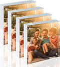 Egofine 8x8 Acrylic Frame 4 Pack, 20mm Thicker Frameless Clear Picture Frame by Egofine