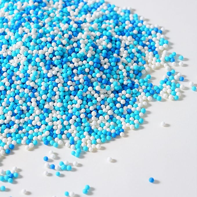 Blue Edible Pearl Sprinkles 2mm, Nonpareils Sprinkle by Milovin