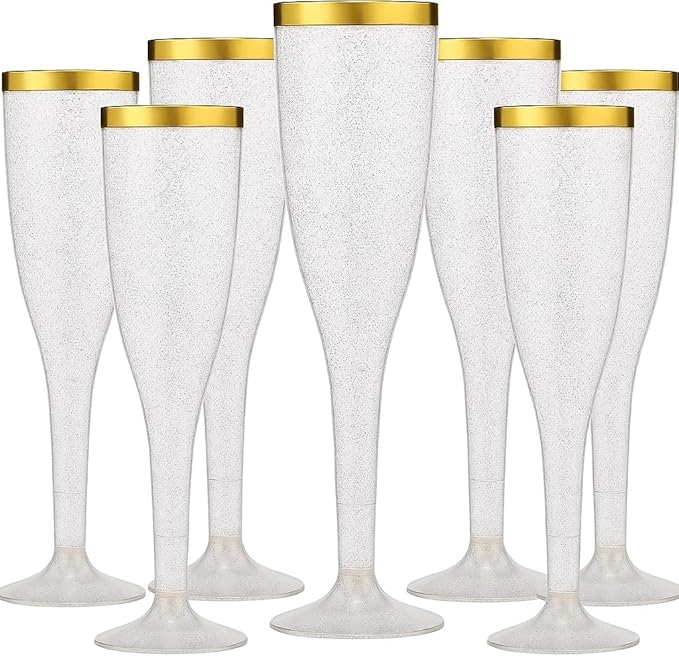 Oojami 90 Plastic 6.5 oz Disposable Champagne Flutes Ideal - Image 5