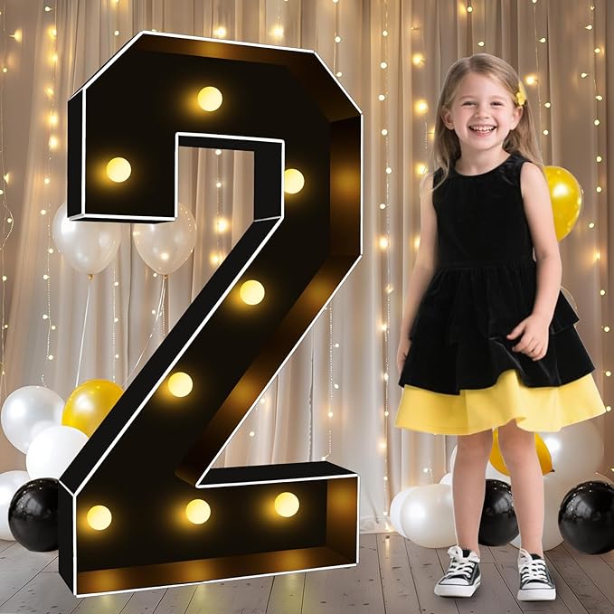 Pooqla 3FT Marquee Light Up Numbers, Giant Mosaic Light Up Numbers by Pooqla