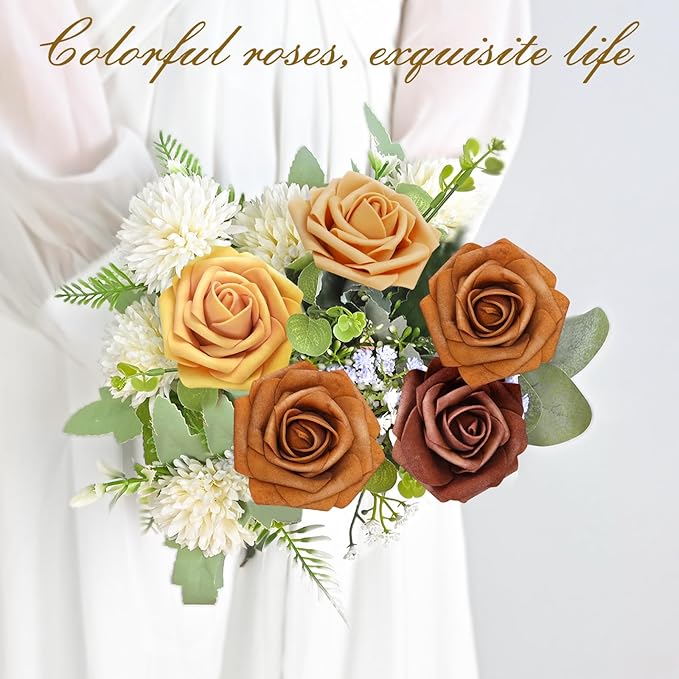 BLEUM CADE 36Pcs Artificial Flowers Fake Roses - Image 7
