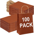 BAG BOX 100 Pack 5.9x3.1x8.25 Inch Orange Gift Bags by BAGBOX