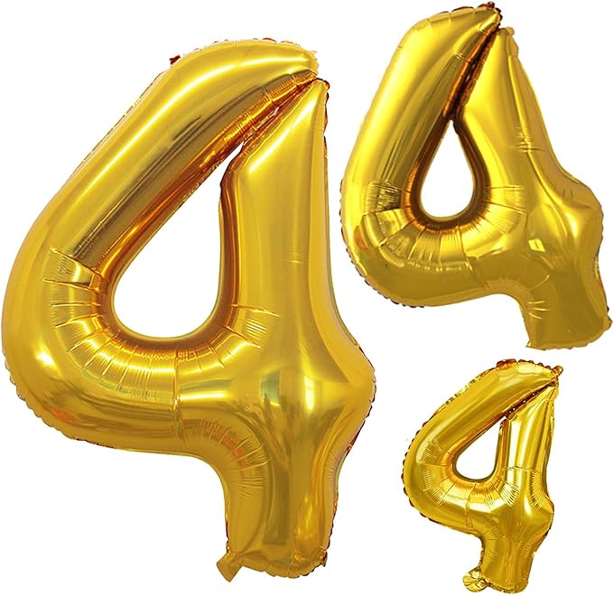 GOER Gold Foil Balloons Number 4, Huge Number Balloons by GOER