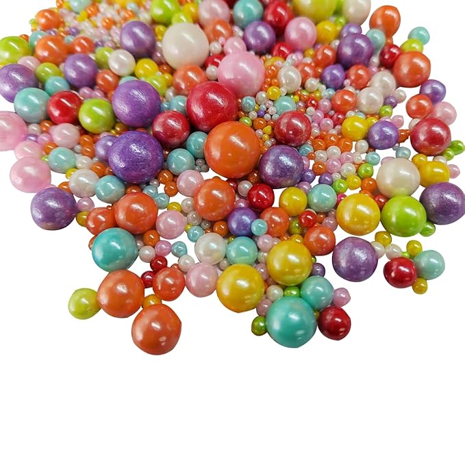 Edible Multicolor Sugar Pearls Candy Sprinkles 120G/ 4.23Ounce Baking Cake - Image 2