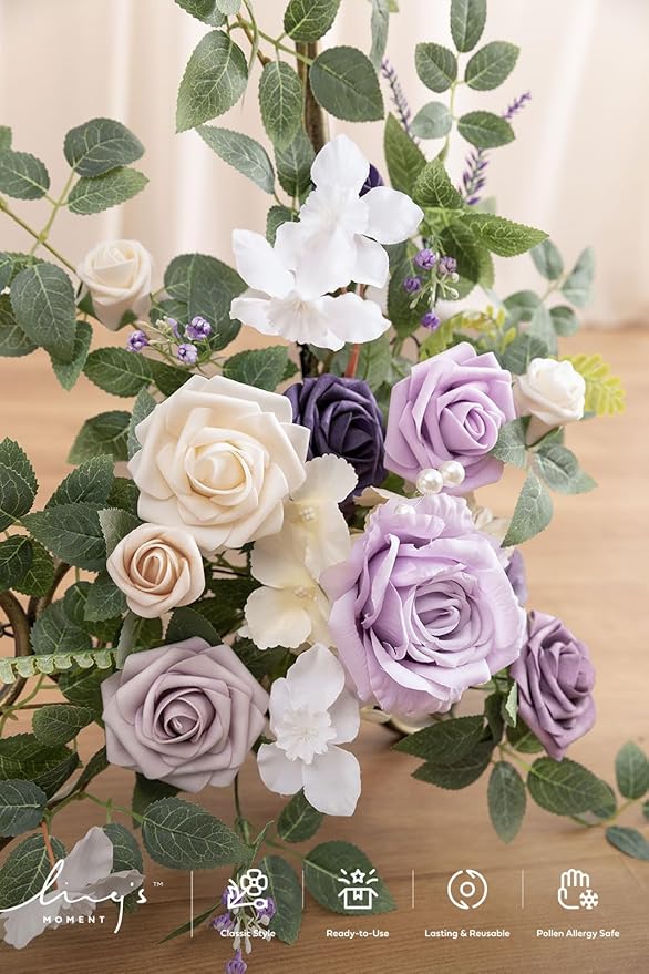 Ling's moment 2pcs Wedding Flowers Garland Artificial Floral Swag Arch - Image 4