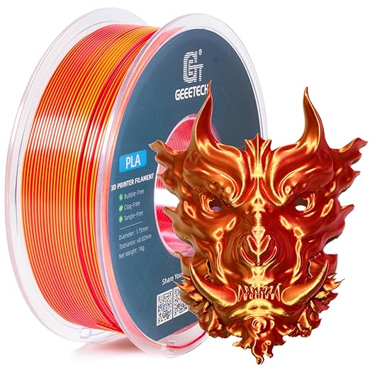 Geeetech Silk PLA Filament 1.75mm Silk Dual Color Filament, Coextrusion by GEEETECH