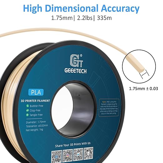 Geeetech PLA Filament 1.75mm Bone White 3D Printer Filament 1kg, Neatly Wound - Image 5