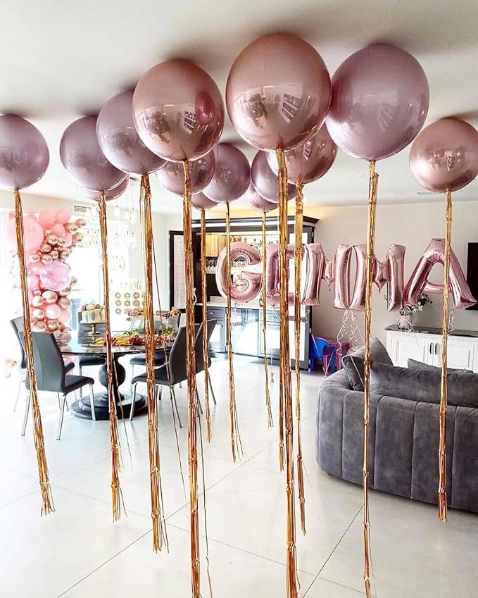 6 Pack Rose Gold 22 Inch 4D Foil Balloons Big 360 Degree Round Sephere Mylar - Image 4