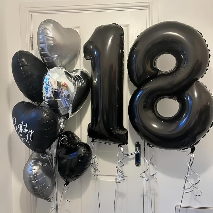 Black 0 Balloon Number, 40 Inch Number 0 Balloon Large Black 0 Foil Mylar - Image 6