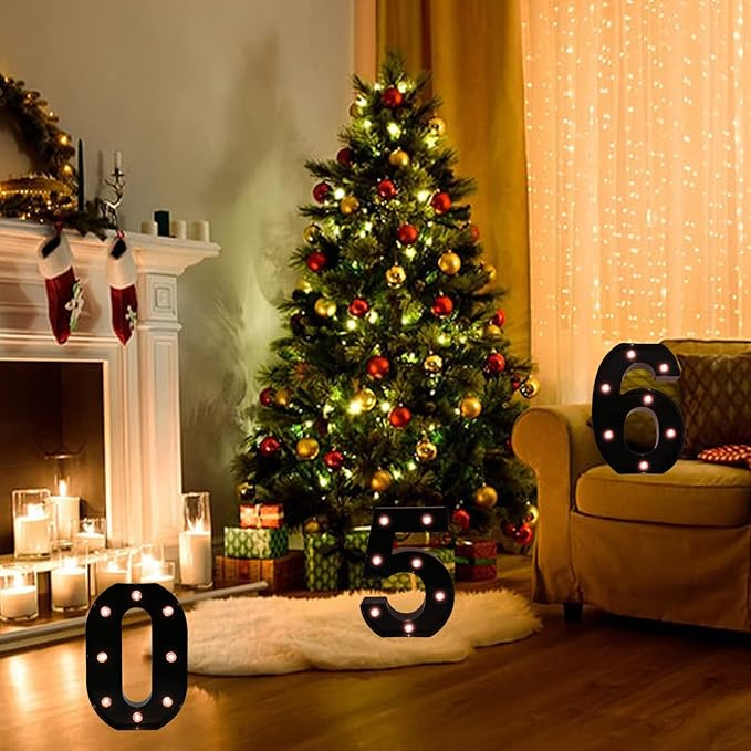 OYCBUZO Light Up Black Alphabet Marquee Number Sign LED Marquee Number Lights - Image 3