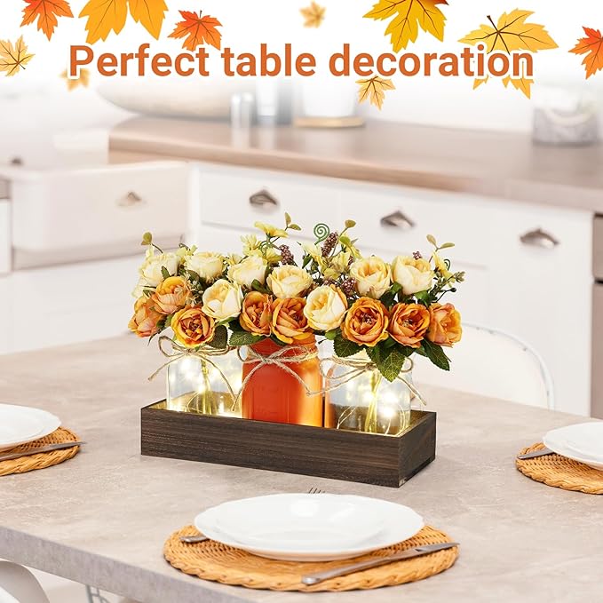 Mason Jar Lights Centerpiece Table Decorations Fall Decor - Image 7
