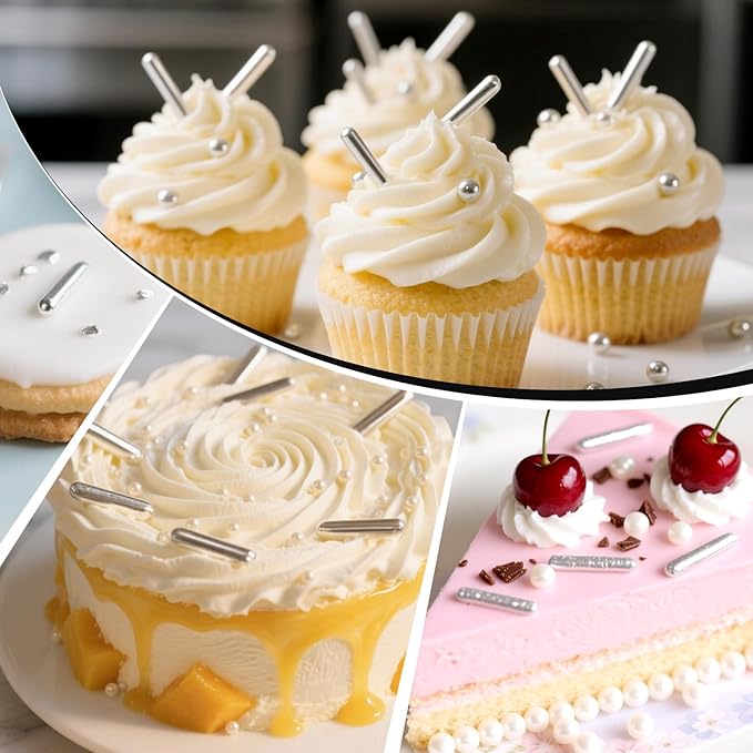 Silver Rods Sprinkles, Sugar Sprinkles - Image 4