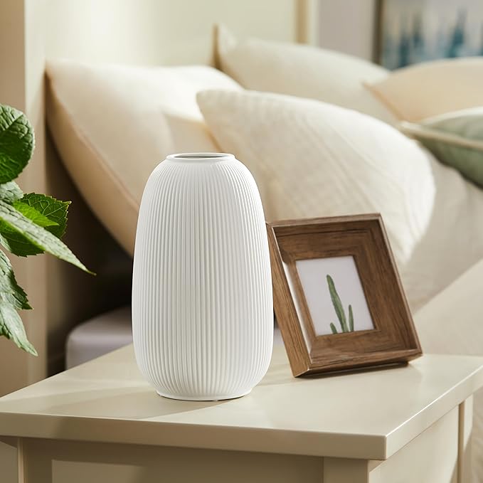 RONDURE 9.5" Modern Ceramic Table Lamp, Modern Bedside Lamps - Image 4