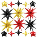 Black Gold Red Star Balloon by Cledeco