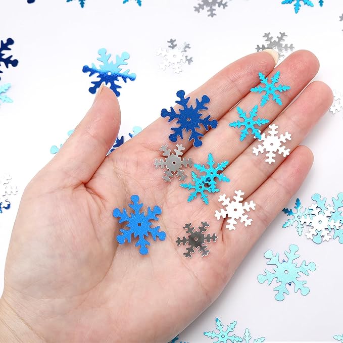 MARFOREVER Snowflake Glitter Confetti Decorations, Christmas Snowflake Metallic - Image 4
