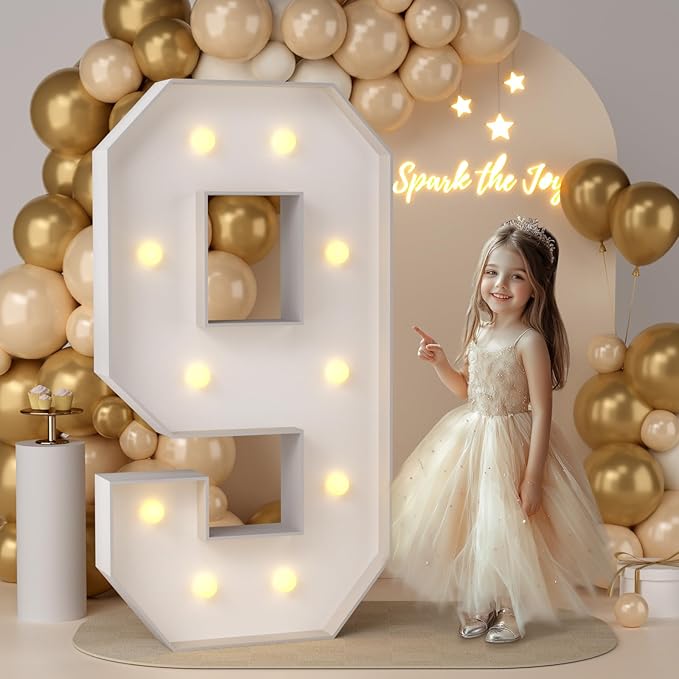 JoyMuse 4FT Marquee Numbers, Large Marquee Numbers 4 Feet Tall by Unknown