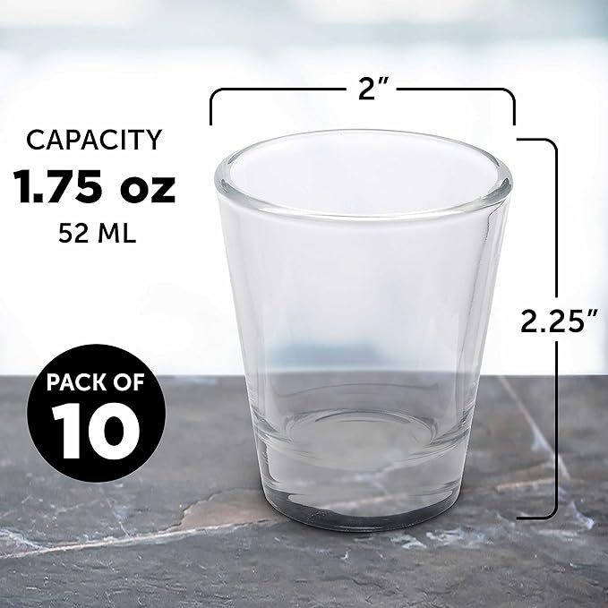 DISCOUNT PROMOS Shot Glasses Set 1.75 oz. Set of 10 Bulk Pack, Wedding Favor - Image 5