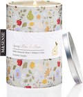 M&SENSE Spring Pear Rose Scented Candle, Medium Jar Candle 11.3oz Natural Soy by MSENSE