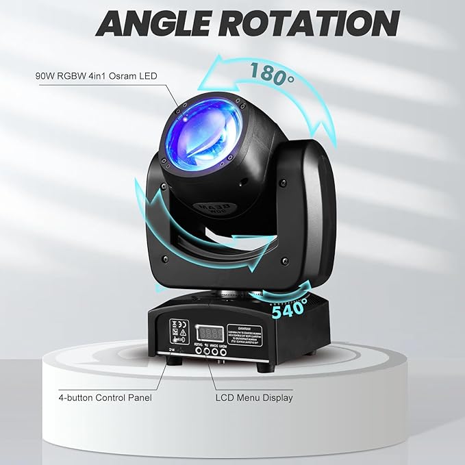 90W LED Moving Head DJ Lights Mini Beam Stage Lights Super Bright Spot RGBW - Image 4