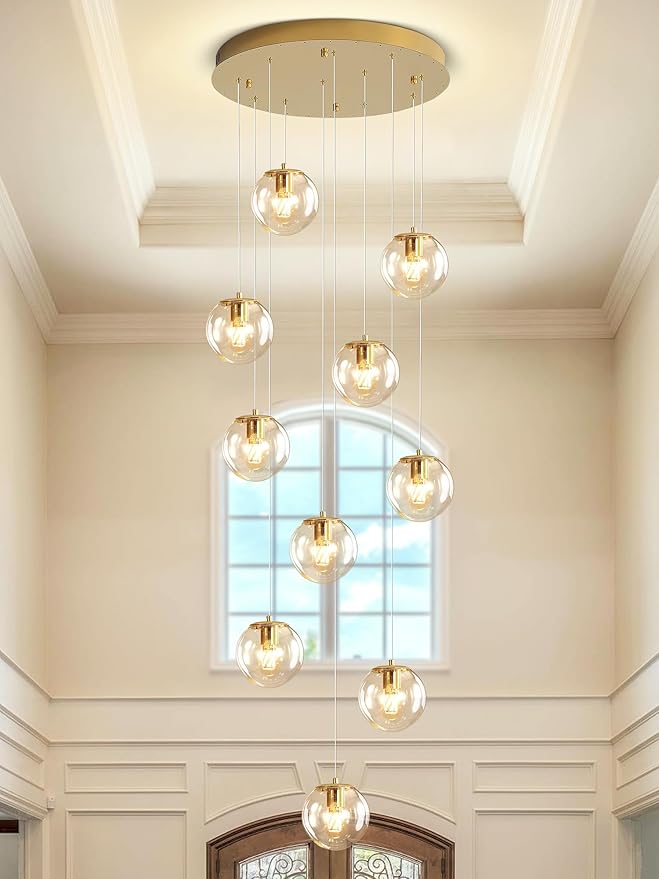 H118 Modern Glass Globe Chandelier Staircase Chandelier - Image 6
