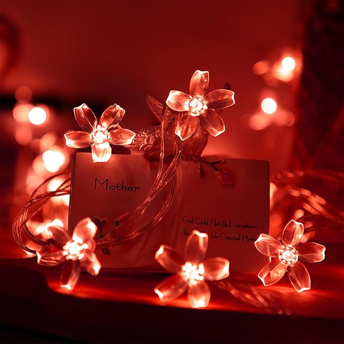 Battery Lighted & USB Plug in Fairy Flower String Lights, 10ft 30 LED Cute - Image 3