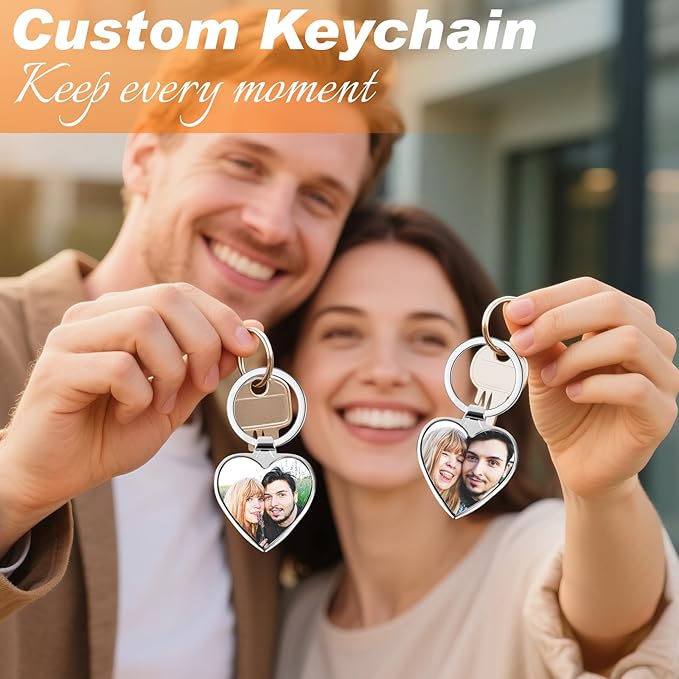 Custom Keychain with Picture, Personalized Photo Keychain with LOGO Text - Image 5