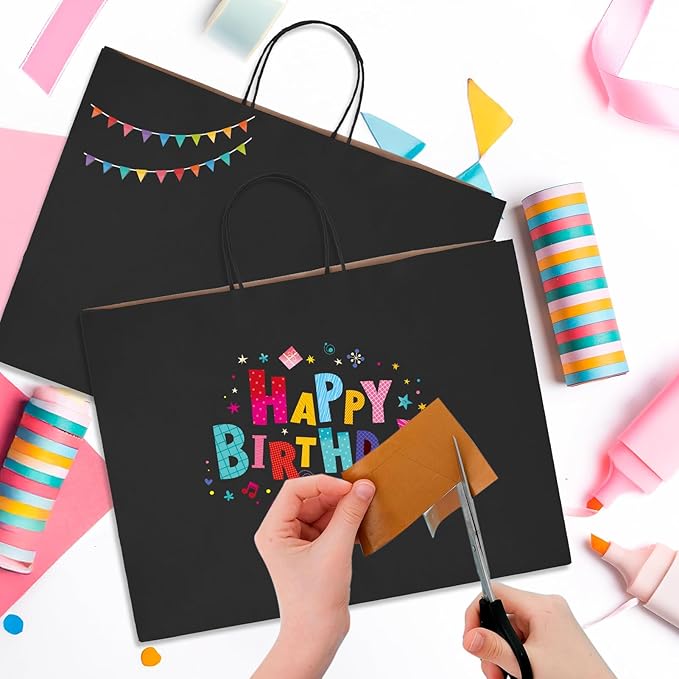 MESHA Large Black Paper Bags - Image 4