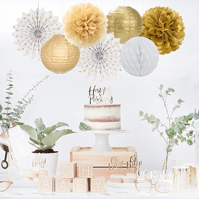 White Gold Party Decorations Streamers - Image 2