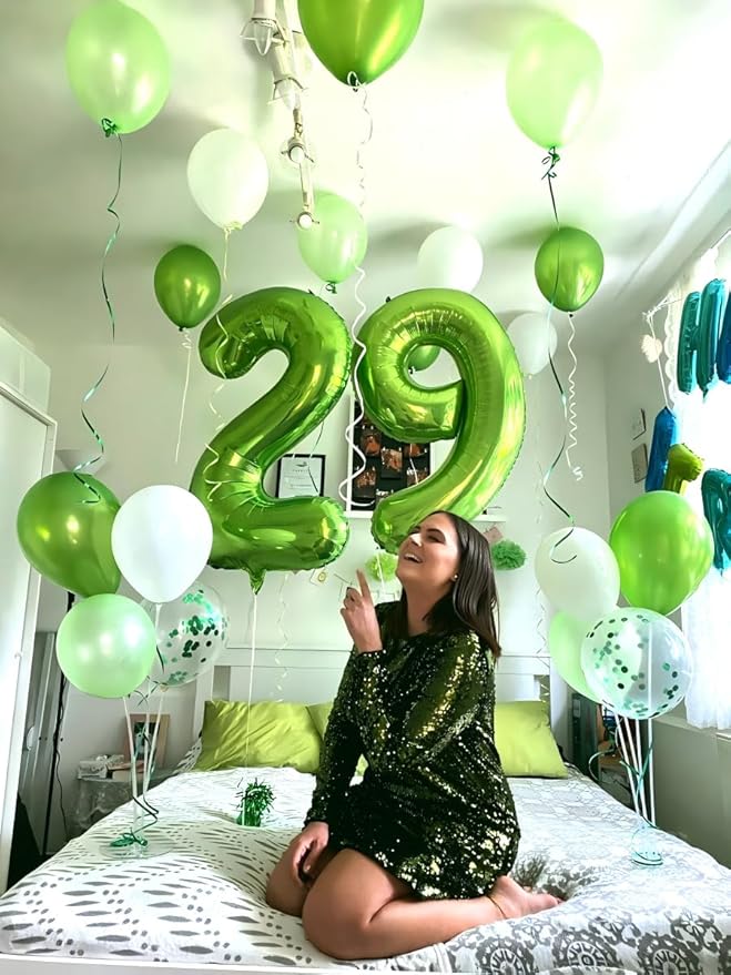 40 Inch Light Green Large Number 4 Birthday Balloon, Giant Number Four 14 24 34 - Image 4