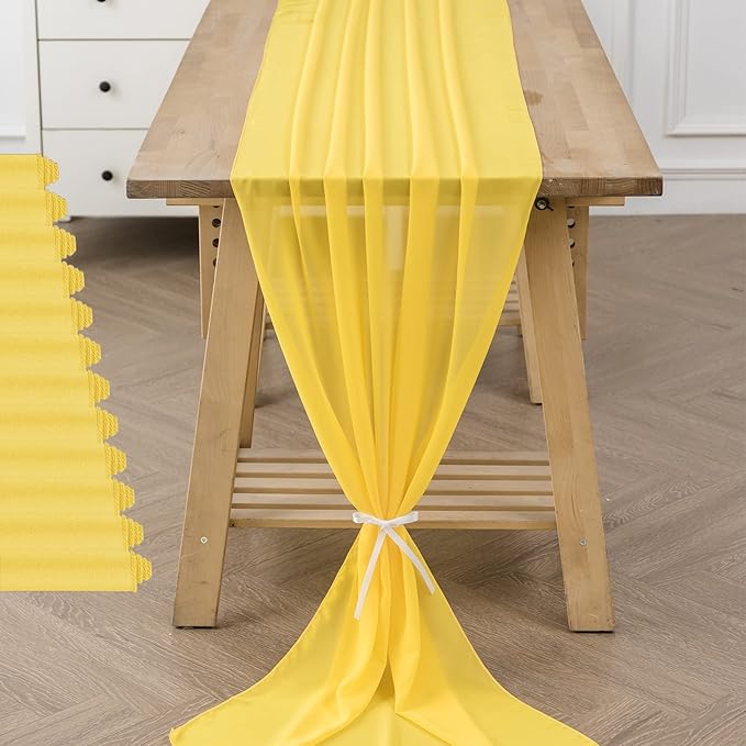 12Pack 9ft Chiffon Table Runner 14x108 Inch Sheer Romantic Table Runner - Image 6