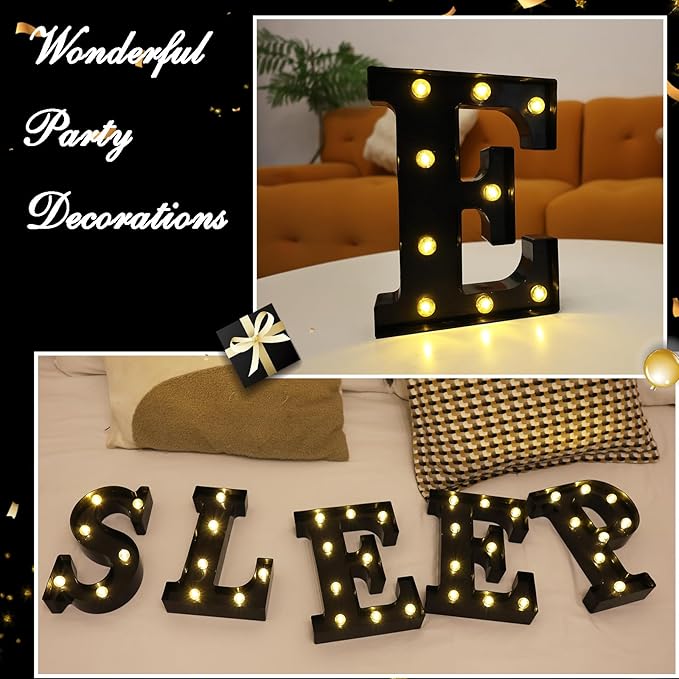Led Marquee Letters, 8.58 Inch Black Light Up Letters, Small Led Letter Lights - Image 3