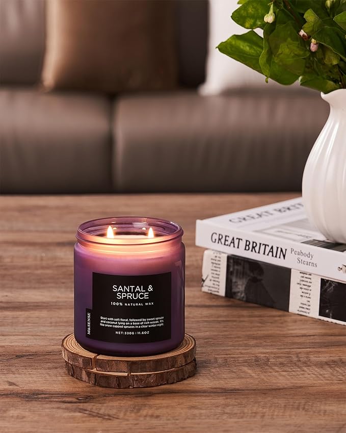 M&SENSE Sweet Spruce Scented Candle, 11.6oz Natural Soy Wax Up to 70 Hours - Image 5
