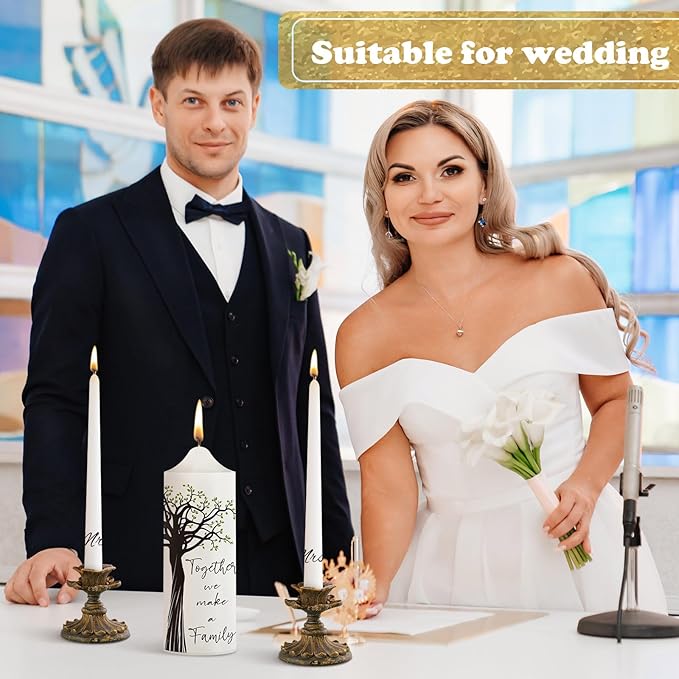 Frienda Unity Candles for Wedding Ceremony Set Wedding Unity Taper Candles - Image 2