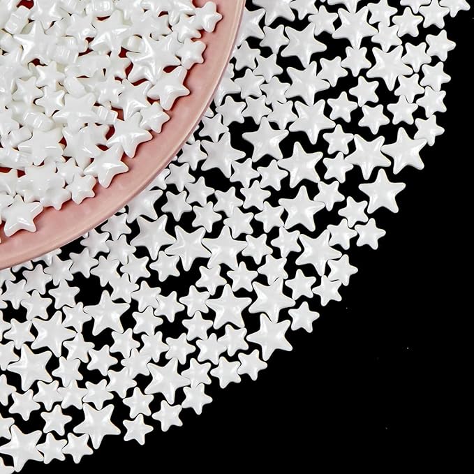 White Star Sprinkles for Cake Decorating, Edible Star Candy, 150g/5.29oz Mix - Image 7