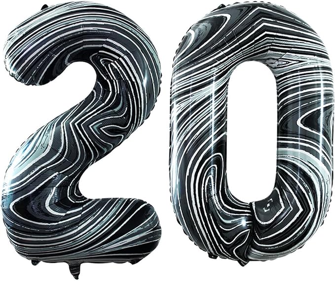 GOER Number 20 Balloons for 20th Birthday Party Decorations, 42 Inch Jumbo Foil by GOER