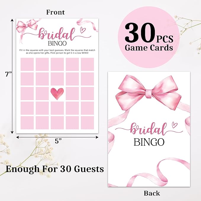 Bridal Shower Games 30 Guests, Bingo Bridal Shower Wedding Games - Image 2