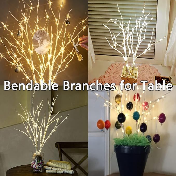 Fudios Lighted Birch Branches 18IN 70 White Willow LED - Image 5