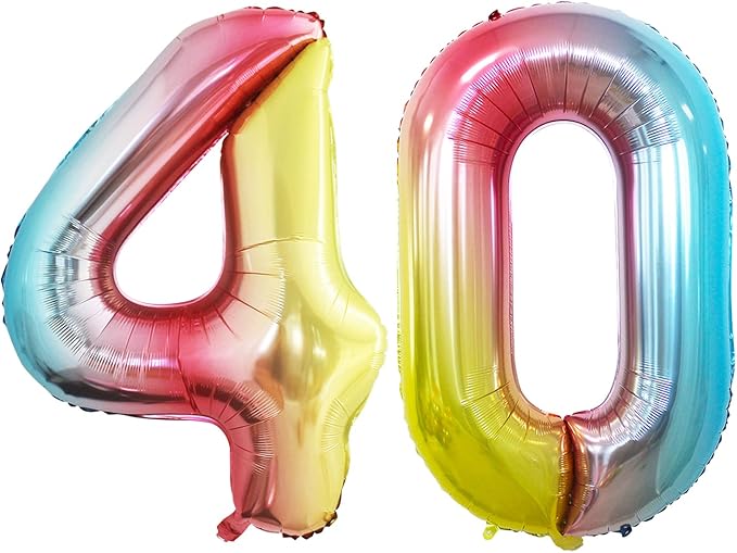 GOER Number 40 Balloons for 40th Birthday Party Decorations, 42 Inch Jumbo Foil by GOER