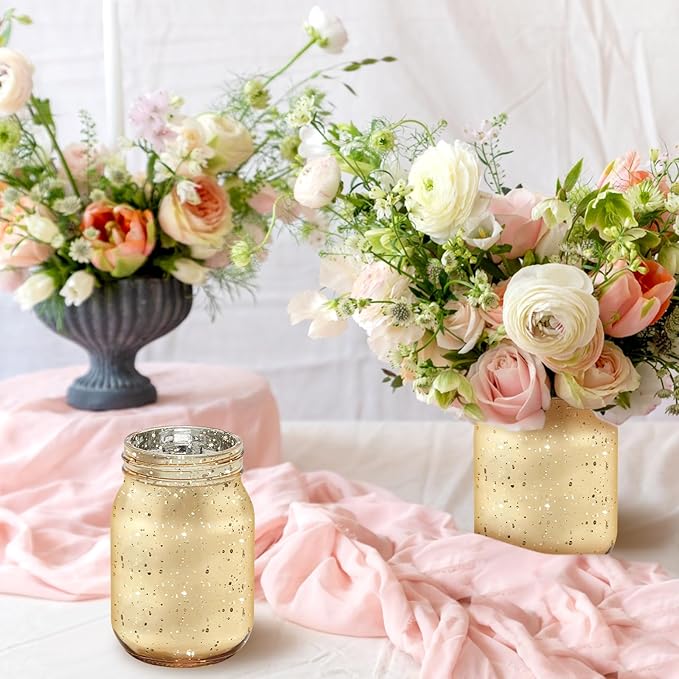 Layhit 6 Pcs Painted Mason Jars Colored Painted Mason Jars Centerpiece - Image 3