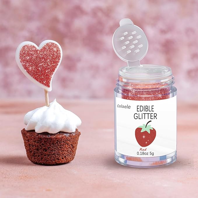 Red Edible Glitter Glimmer Powder - Image 7