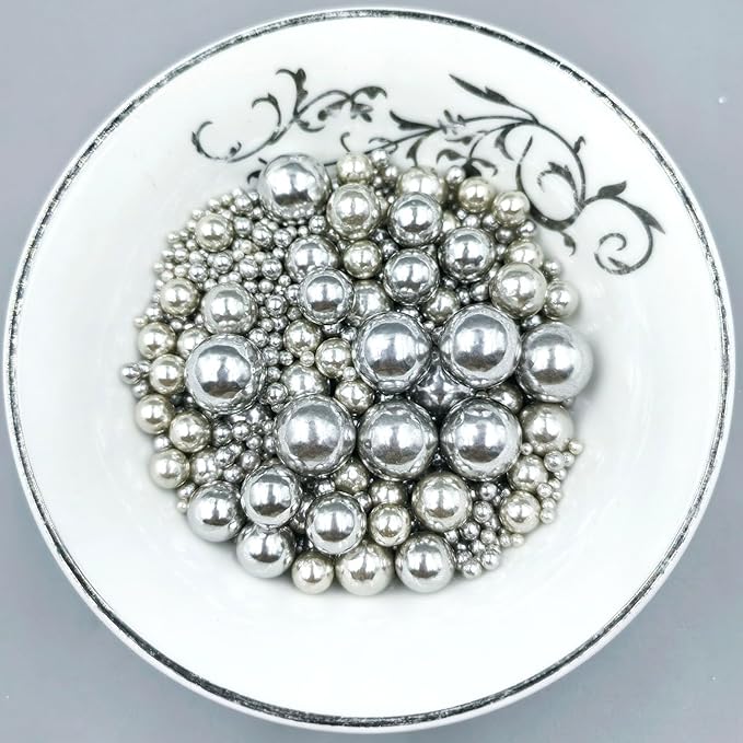 Edible Pearl Sugar Sprinkles Silver Candy Mixing Size Baking Edible Cake - Image 4